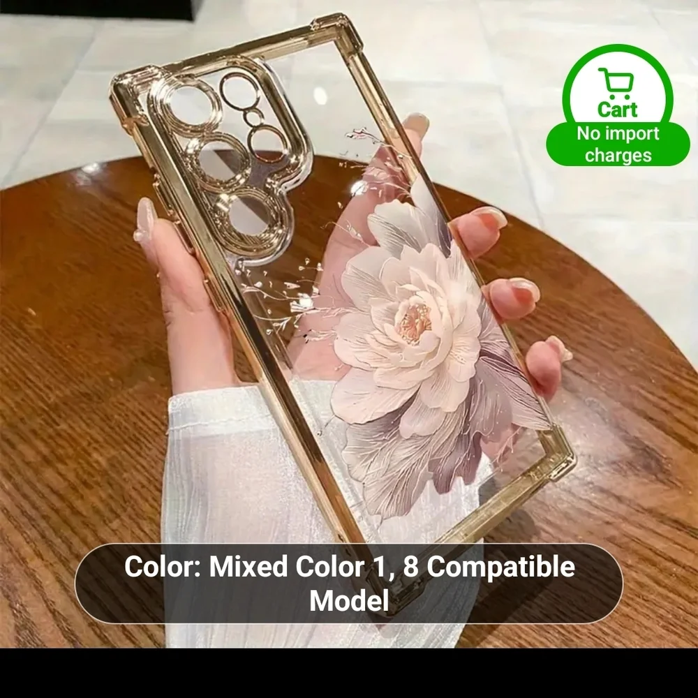Samsung Purple Floral and Gold Accented Case